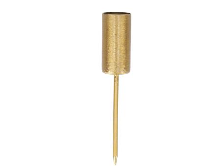 Kerzenhalter Metall gebürstet D2,4cm für Kerze bis D2,3cm D2,4 H5 L13cm