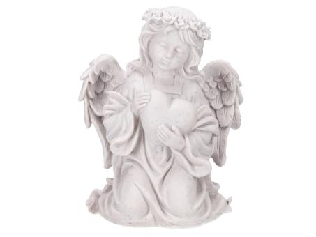 Engel knieend m Herz Polyresin L18 B12 H11,5cm