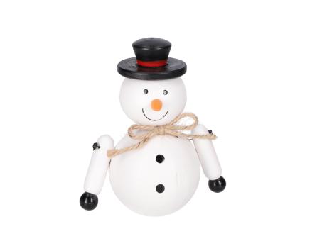 Schneemann Holz gedrechselt z Hängen B10,5 L6,4 H14/12cm