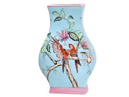 Vase geschwungen Papagei D35,5cm