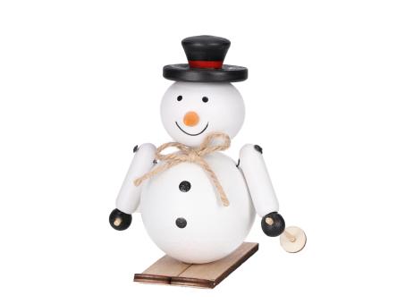 Schneemann Holz gedrechselt a Ski B10,5 L9,7 H14,5/13,5cm