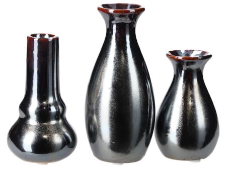 Tischvase 3Mod Porzellan glasiert D6 H9/11/14cm