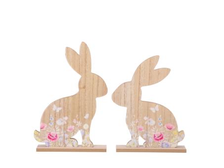 Hase Holz Blumenwiese 2Mod klarlack Motiv doppelseitig 