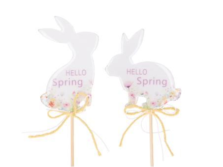 Stecker Hase Holz "Hello Spring" 2Mod B8/9,5 T1 L37,5/36cm