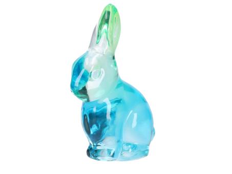 Hase Glas massiv 2tone grün/blau B9,5 T5 H13,5cm