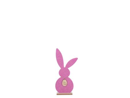 Hase Filz "Frohe Ostern" a Holzsockel 