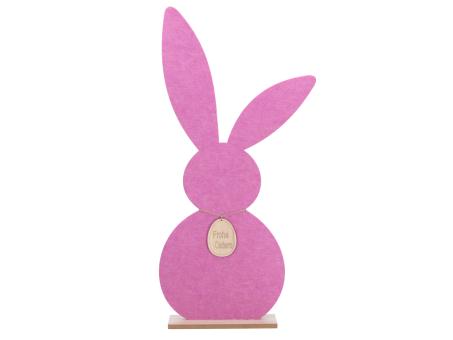 Hase Filz "Frohe Ostern" a Holzsockel B38,5 T6,5 H81cm