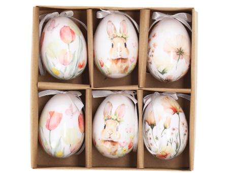 Ei z Hängen Druckmotiv Blumen/Hase 3Mod D5 H7cm
