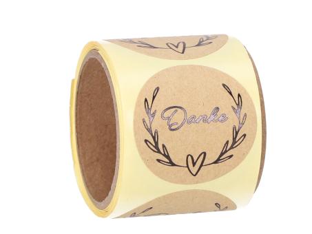 Sticker Papier rund "Danke" 300St Abroller-Box D3,5cm