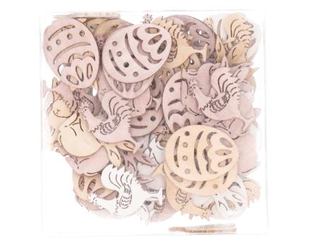 Streusortiment Ostern durchbrochen 3Mod (Hase/Huhn/Ei) 72St/Bx D4cm