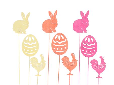 Steckersortiment Ostern durchbrochen 3Mod (Hase/Huhn/Ei) 
