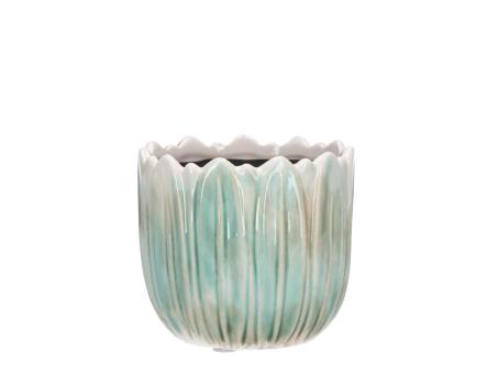 Topf Salbeiblatt glasiert D12 H10,5cm