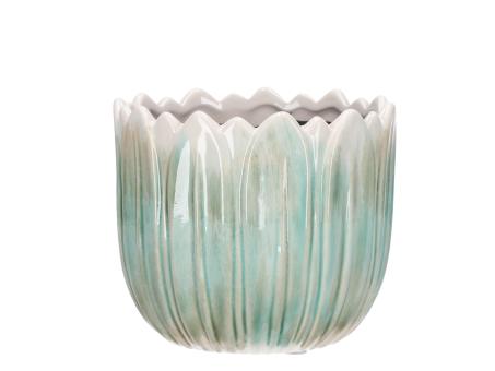 Topf Salbeiblatt glasiert D14 H12,5cm