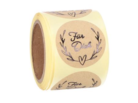 Sticker Papier rund "Für Dich" 300St D3,5cm