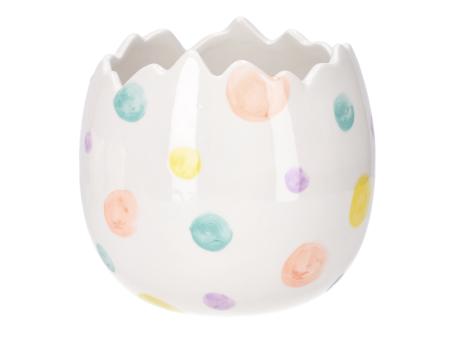 Pflanzei Porzellan bunte Punkte glasiert D17 H15cm