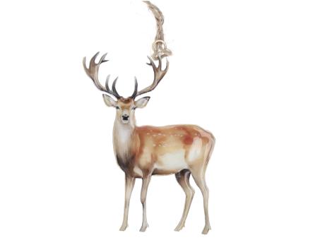 Hirsch Blech beidseitig emailliert z Hängen 