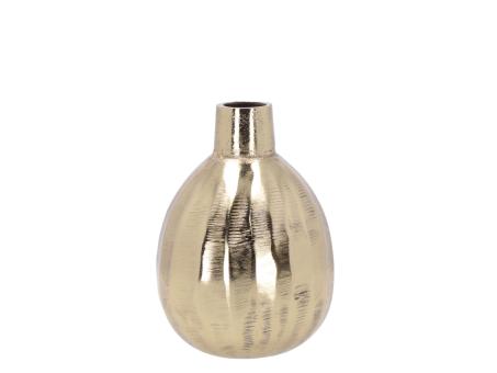 Vase Oliv Aluguss geschliffen 