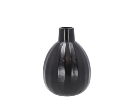 Vase Oliv Aluguss geschliffen 