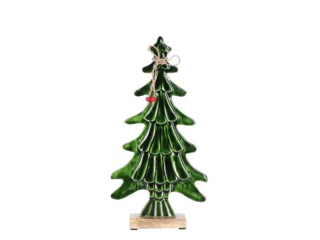 Tannenbaum Mangoholz Emaille doppelseitig B17,5 H34cm