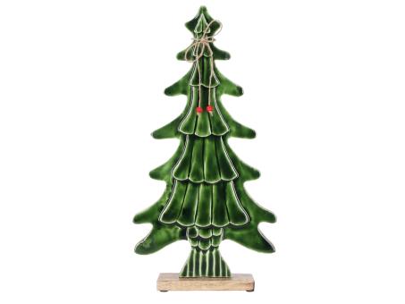Tannenbaum Mangoholz Emaille doppelseitig B23,5 H45cm