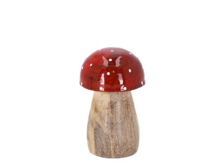 Fliegenpilz Holz Kappe Emaille D6,5 H9,5cm