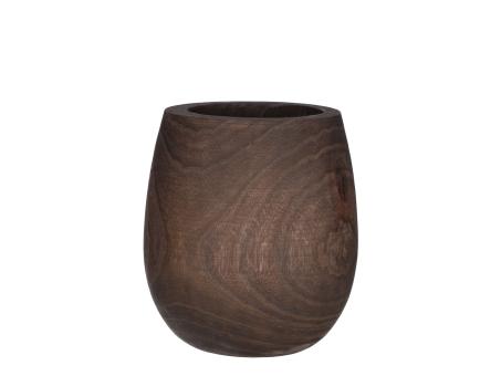 Topf Holz Holz gedrechselt inkl. PE-Einsatz 