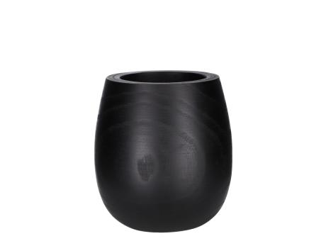 Topf Holz Holz gedrechselt inkl. PE-Einsatz 