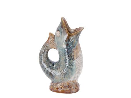 Vase Porzellan Fisch handgefertigt glasiert 