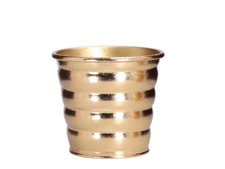 Topf Blech Baldo Rille metallic m Inlay D13 H12cm