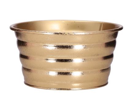 Schale Blech Baldo Rille metallic m Inlay D20 H10,5cm