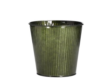 Topf Blech Rille Cord metallic m Inlay D13 H12cm