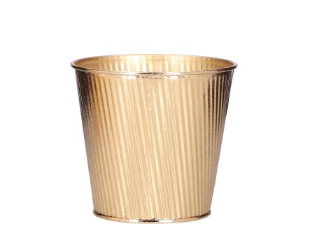 Topf Blech Rille Cord metallic m Inlay D13 H12cm