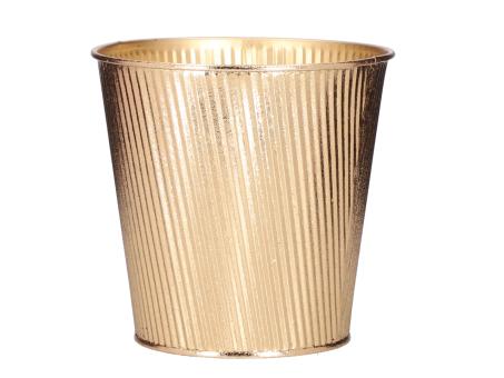 Topf Blech Rille Cord metallic m Inlay D15 H14,5cm