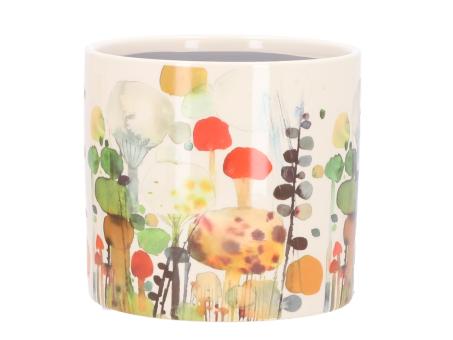 Topf Keramik Herbstmotiv Pilze D16,5 H15cm