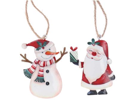 Hänger Blech Niko/Schneemann Druckmotiv beidseitig 2Mod B5,8/6,5 H8cm