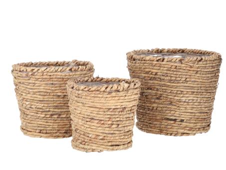 Pflanzkübel Wasserhyazinthe rund Set3 D28/24/19 H24/20/18cm