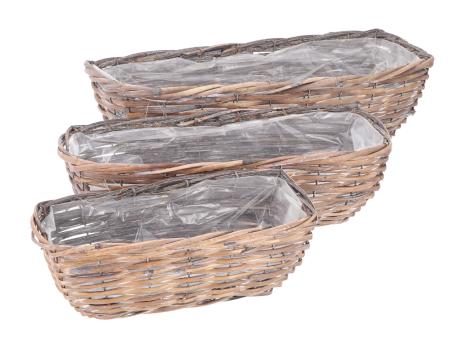 Schale Rattan rechteck gespalten Set3 L30/40/50 H15/17/22cm