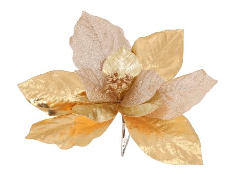 Blüte Poinsettia Deko a MetallClip D27cm