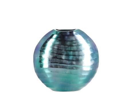 Vase Deko Diskus Wave Aluguss metalplatet 