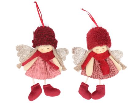 Engel m Mütze/Schal Stoff z Hängen 2Mod B12 H18cm