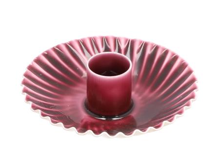 Kerzenhalter Wave gerillt Metall emailliert f Stabkerze D10 H3cm