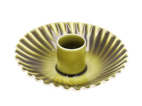 Kerzenhalter Wave gerillt Metall emailliert f Stabkerze D10 H3cm