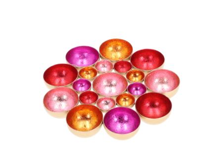 Table Top Multischalen Tablett metall foliert multicolor 