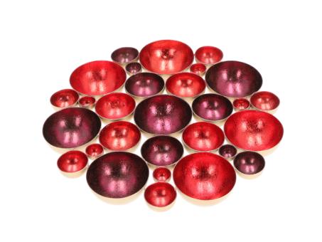 Table Top Multischalen Tablett metall foliert multicolor D30 H3cm