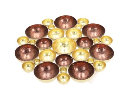 Table Top Multischalen Tablett metall foliert multicolor D30 H3cm