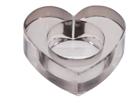 Teelichthalter Herz Glas Kristall D6-7 H2,5cm