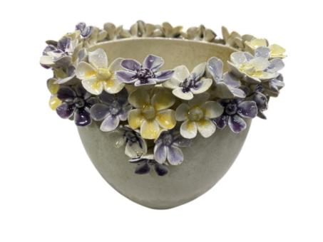 Topf  Blütenrand Daisy Keramik D19,5 H15,5cm