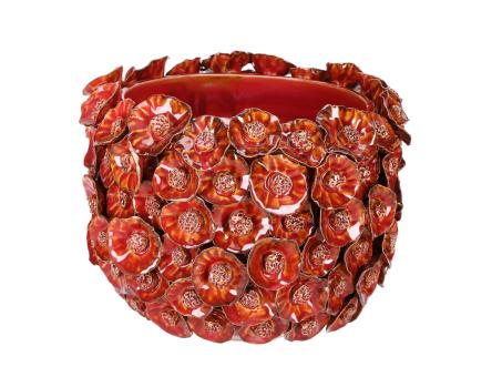 Topf PoppyFlower Keramik glasiert D23,5 H18,5cm