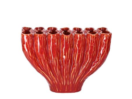 Vase Koralle Keramik glasiert 