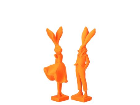 Hase im Anzug Sotftflock Polyresin stehend 